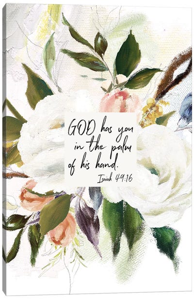 Palm Of His Hand Canvas Art Print - Bible Verse Art