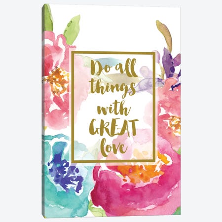 Do All Things With Great Love Canvas Print #WAO12} by Willow & Olive Canvas Wall Art