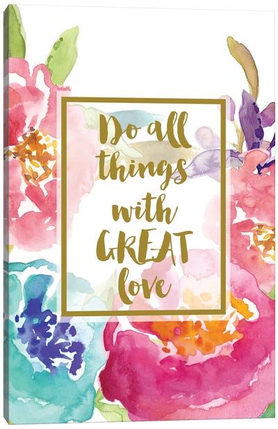 Do All Things With Great Love Canvas Art Print - Willow & Olive by Amy Brinkman