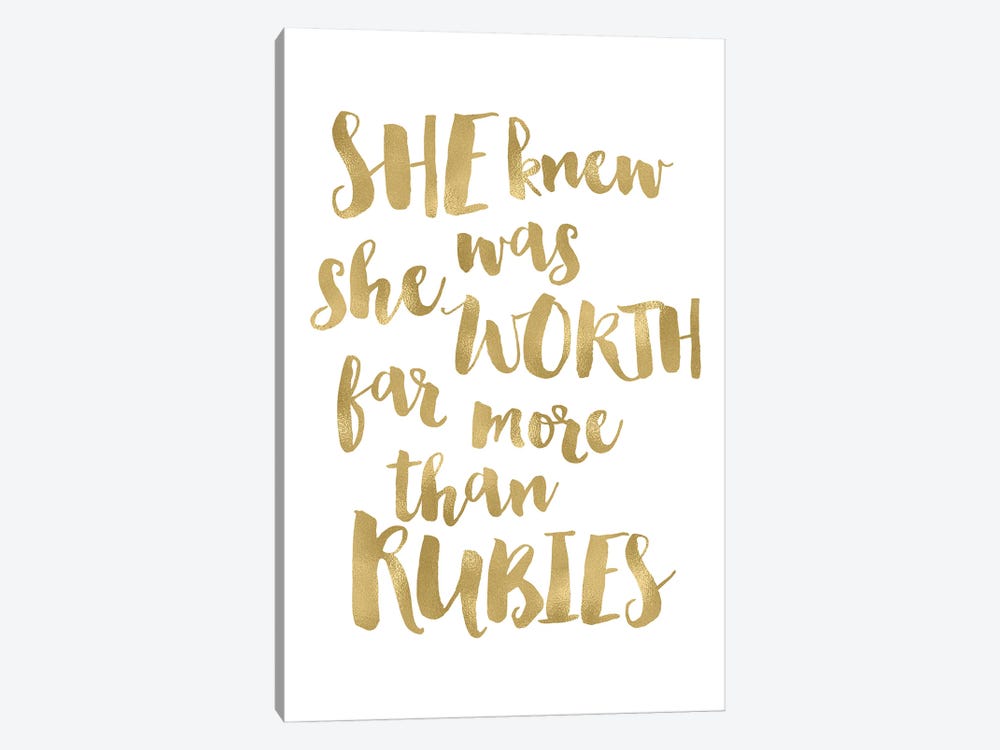 Worth Rubies Gold by Willow & Olive 1-piece Canvas Artwork
