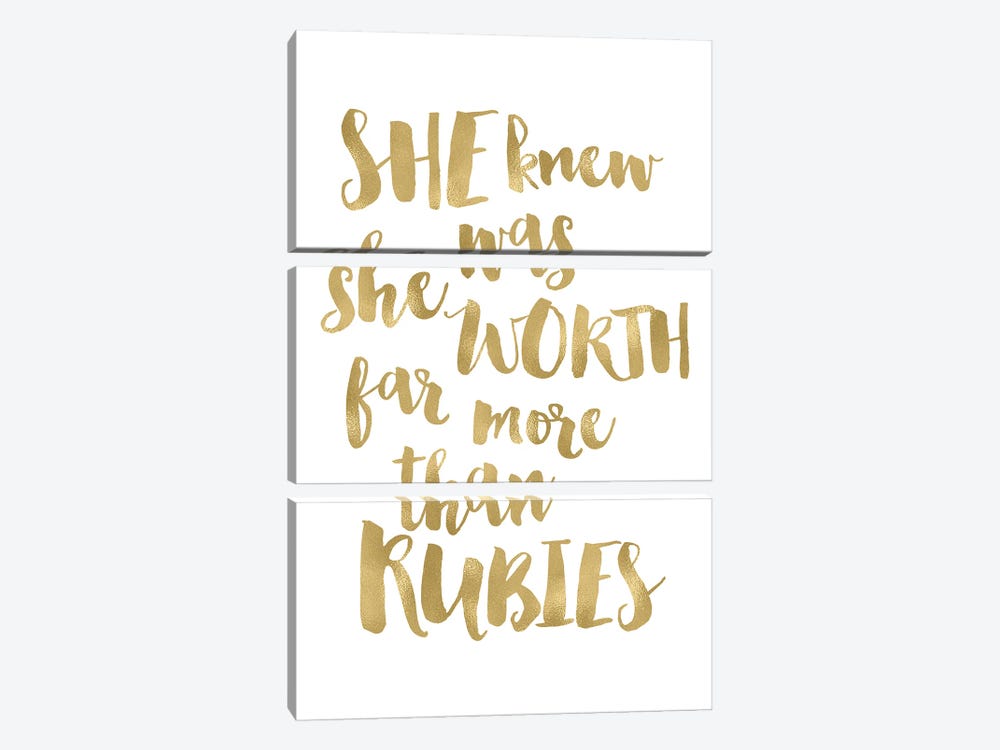 Worth Rubies Gold by Willow & Olive 3-piece Canvas Wall Art