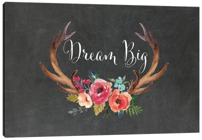 Dream Big Antlers Canvas Art Print - Dreams Art