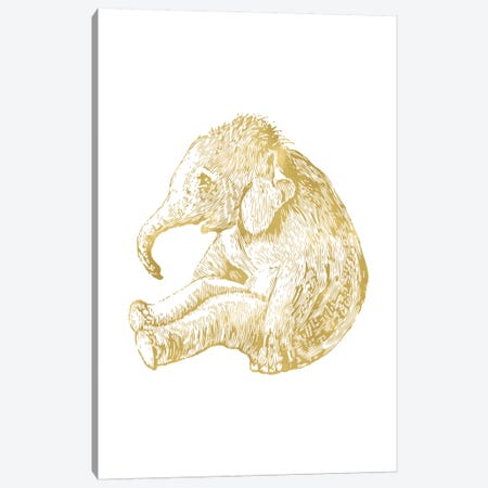 Elephant Baby Gold Canvas Print #WAO15} by Willow & Olive Canvas Print