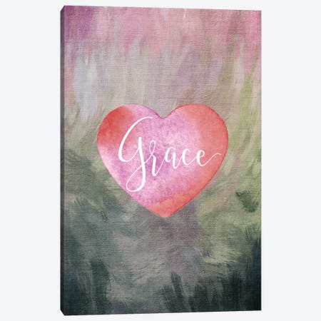 Grace Heart Canvas Print #WAO19} by Willow & Olive Canvas Wall Art