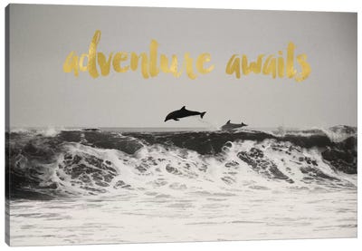 Adventure Awaits Gold Canvas Art Print - Willow & Olive by Amy Brinkman