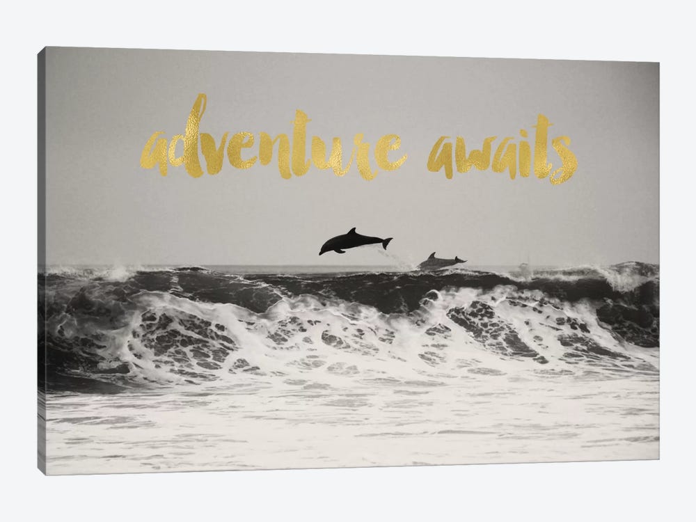 Adventure Awaits Gold by Willow & Olive 1-piece Canvas Artwork