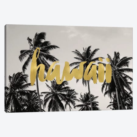 Hawaii Palms Gold Canvas Print #WAO21} by Willow & Olive Canvas Print