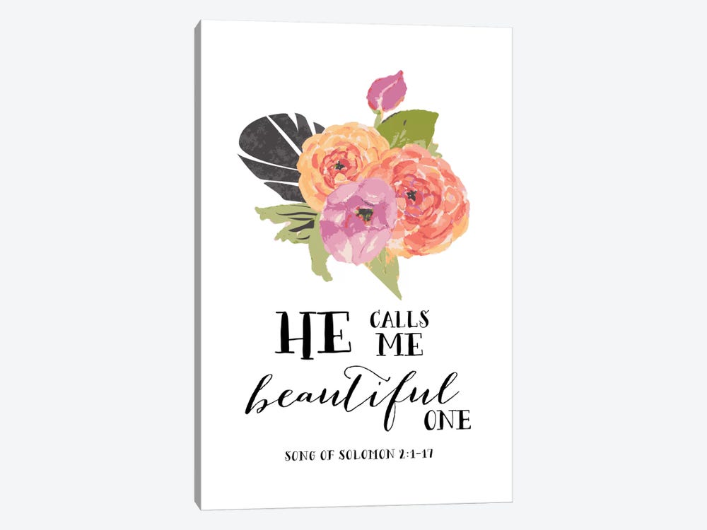He Calls Me Beautiful One - Song Of Solomon 2:1-17 by Willow & Olive 1-piece Canvas Artwork