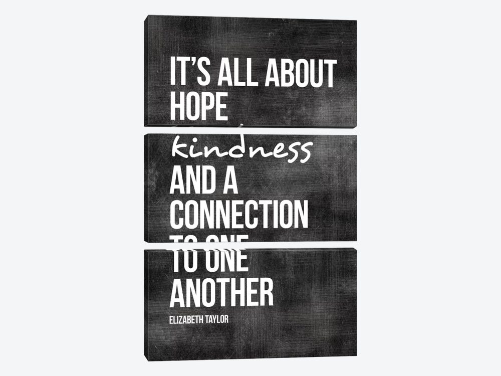 Hope, Kindness, Connection - Elizabeth Taylor by Willow & Olive 3-piece Canvas Wall Art