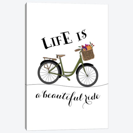 Life Is A Beautiful Ride Canvas Print #WAO36} by Willow & Olive Canvas Print