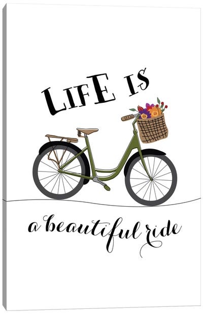 Life Is A Beautiful Ride Canvas Art Print - Bicycle Art