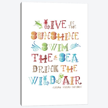 Live In The Sunshine Multi-color - Emerson Canvas Print #WAO39} by Willow & Olive Canvas Art