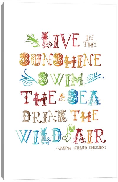 Live In The Sunshine Multi-color - Emerson Canvas Art Print - Willow & Olive by Amy Brinkman
