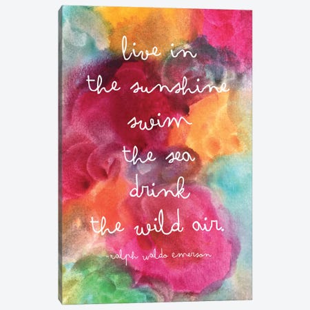 Live In The Sunshine Watercolor - Emerson Canvas Print #WAO40} by Willow & Olive Canvas Print