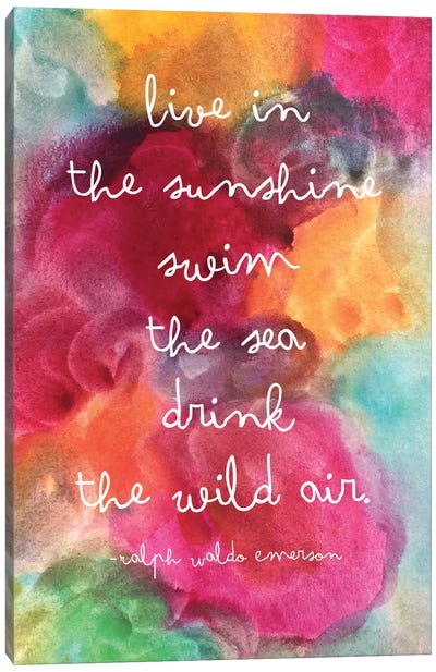 Live In The Sunshine Watercolor - Emerson Canvas Art Print - Willow & Olive by Amy Brinkman