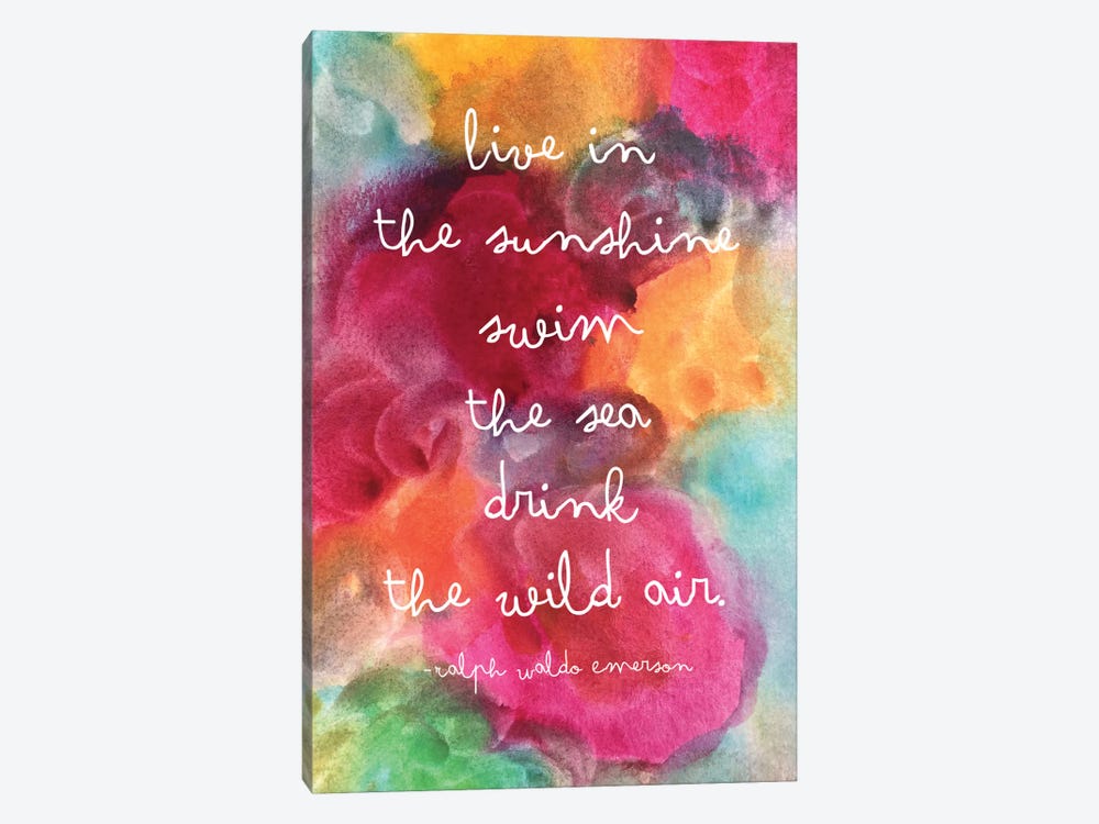 Live In The Sunshine Watercolor - Emerson by Willow & Olive 1-piece Canvas Art