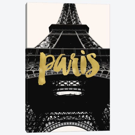 Paris Eiffel Tower Gold Canvas Print #WAO51} by Willow & Olive Canvas Wall Art