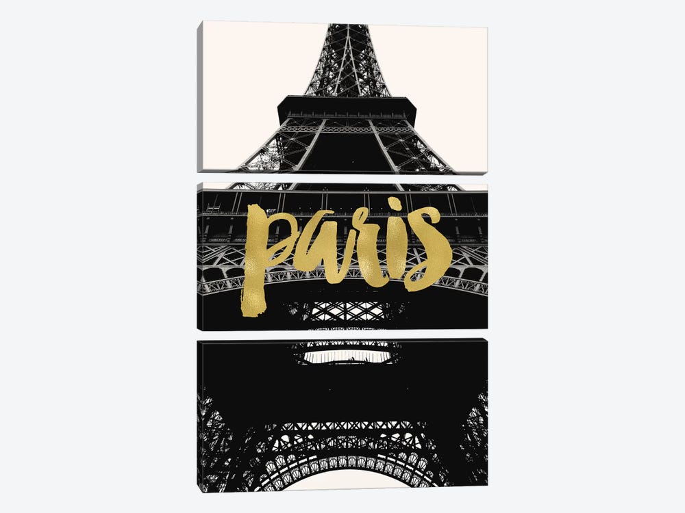 Paris Eiffel Tower Gold by Willow & Olive 3-piece Canvas Artwork