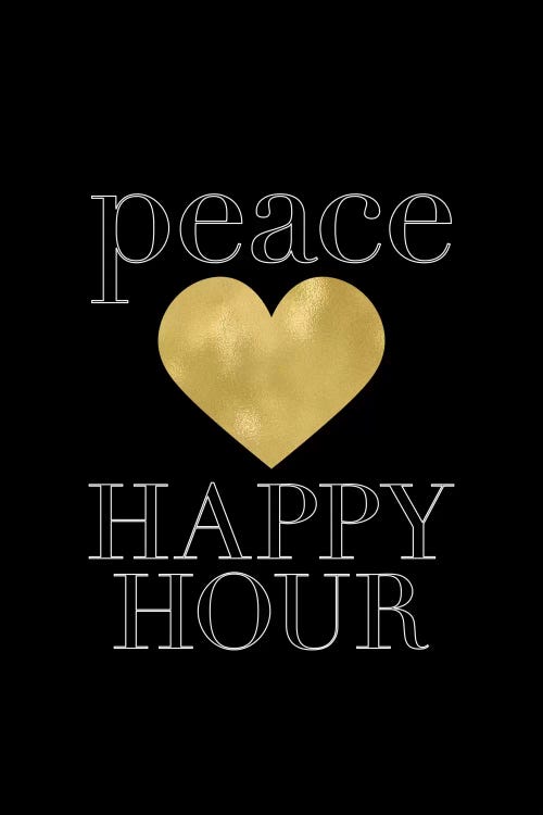 Peace Loves Happy Hour Gold