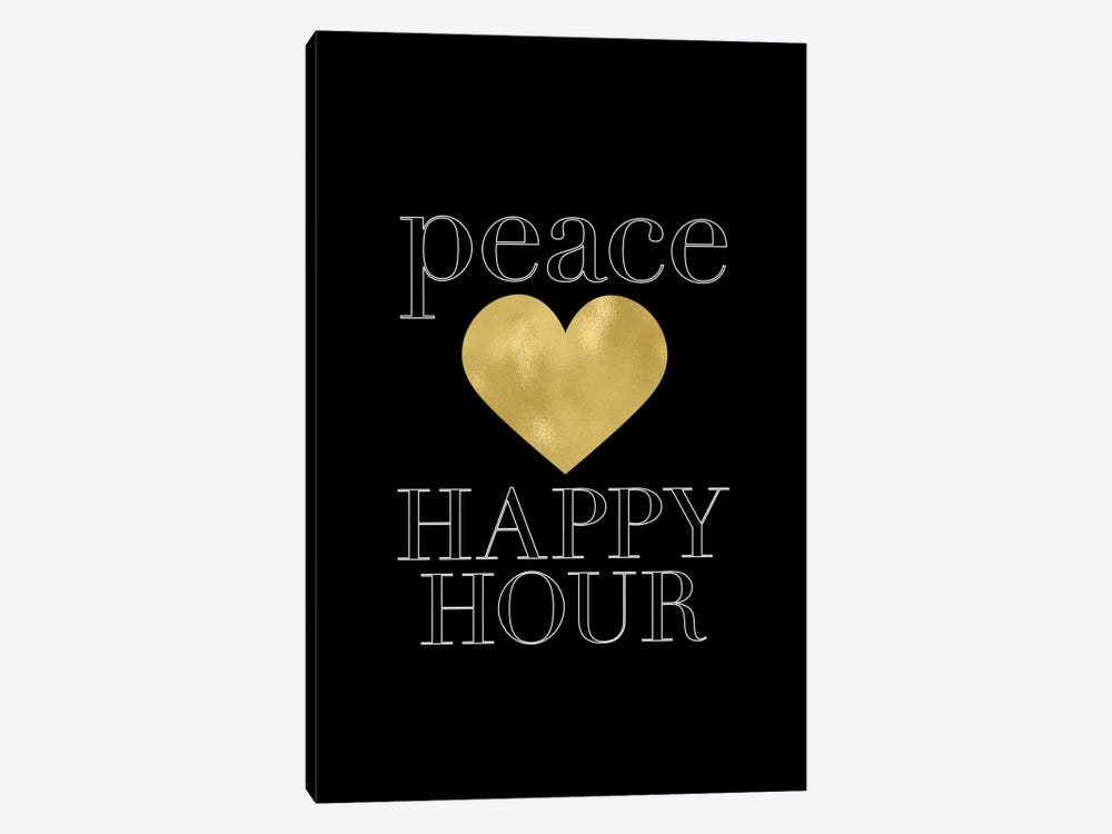 Peace Loves Happy Hour Gold by Willow & Olive 1-piece Art Print