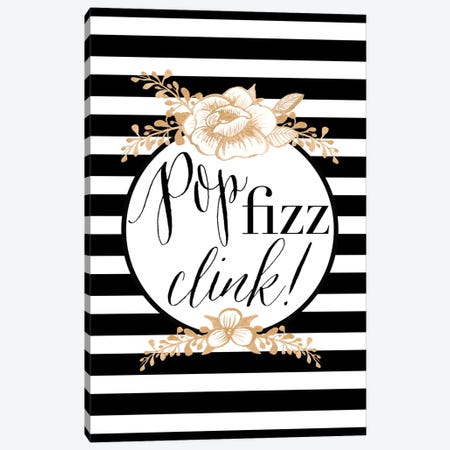 Pop Fizz Clink! Stripes Canvas Print #WAO53} by Willow & Olive Canvas Wall Art