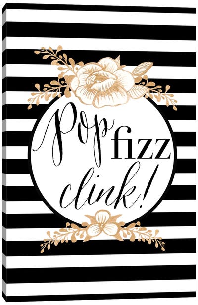Pop Fizz Clink! Stripes Canvas Art Print - Willow & Olive by Amy Brinkman