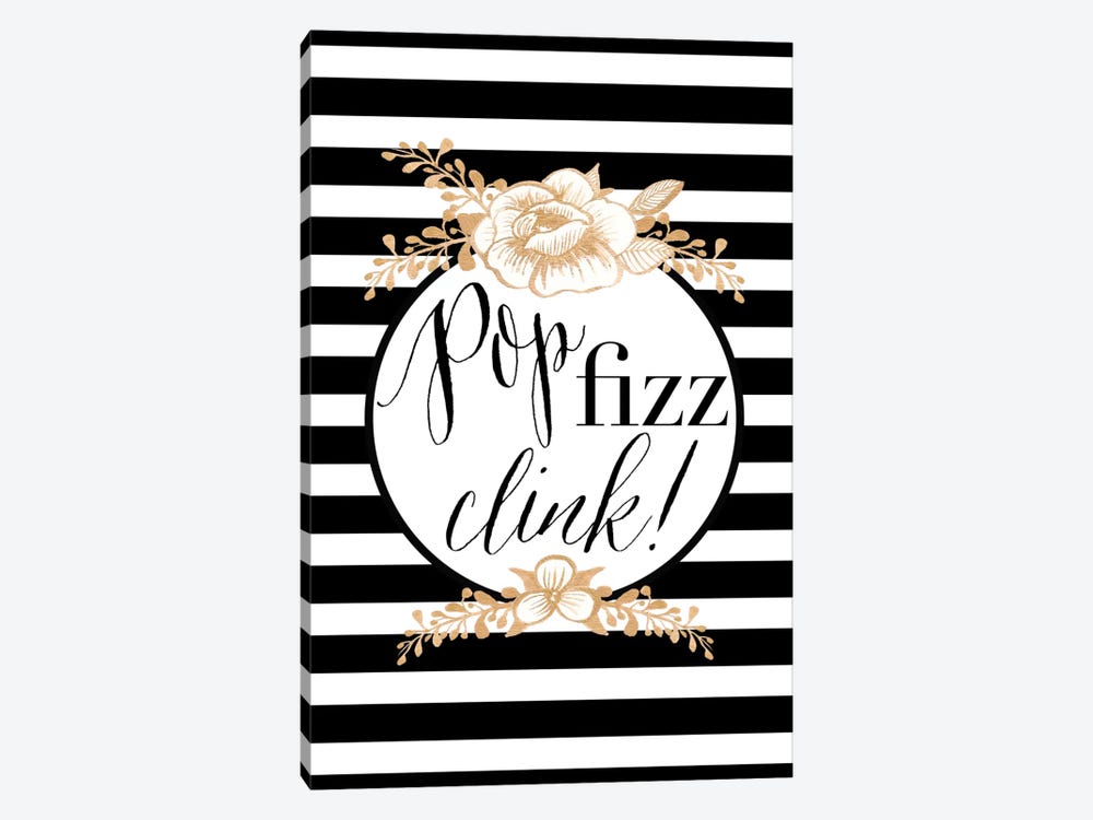 Pop Fizz Clink! Stripes by Willow & Olive 1-piece Canvas Art