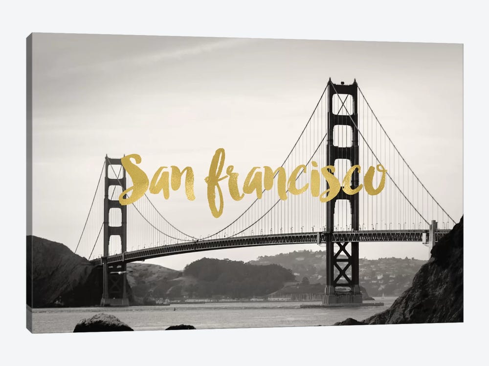 San Francisco Golden Gate Gold by Willow & Olive 1-piece Canvas Print