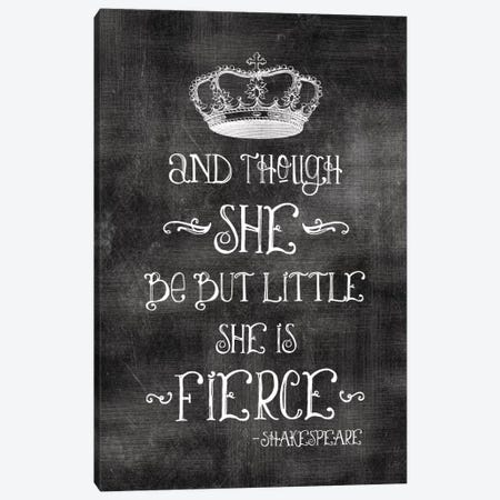 She Is Fierce With Crown - Shakespeare Canvas Print #WAO58} by Willow & Olive Canvas Art