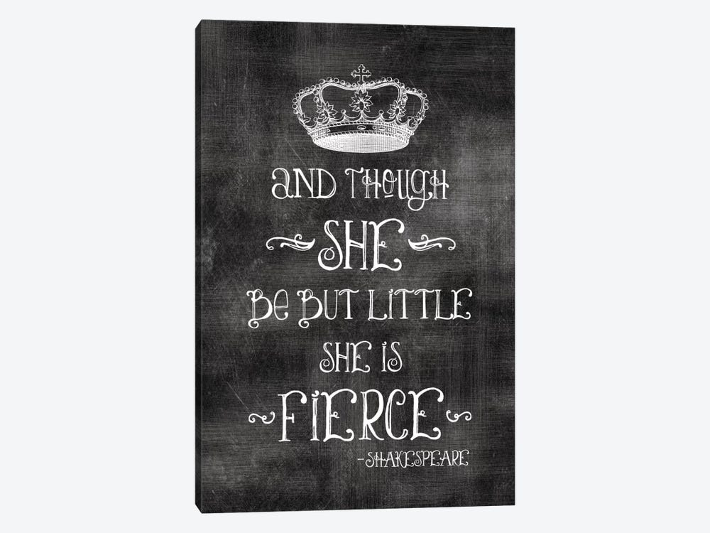 She Is Fierce With Crown - Shakespeare by Willow & Olive 1-piece Canvas Print