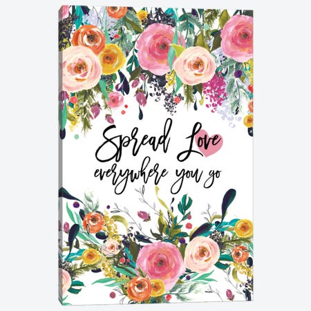 Spread Love Everywhere Canvas Print #WAO61} by Willow & Olive Art Print