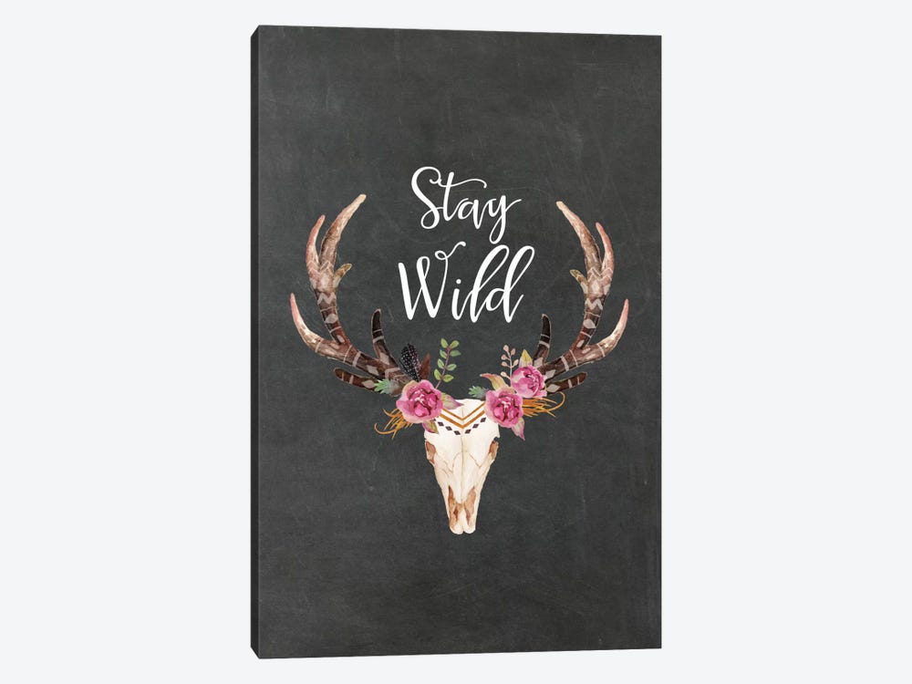 Stay Wild Antlers by Willow & Olive 1-piece Canvas Art Print
