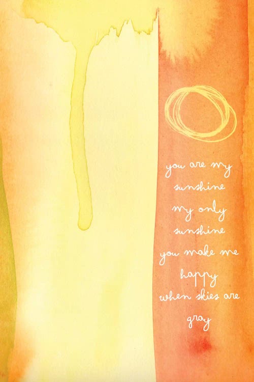 You Are My Sunshine Watercolor