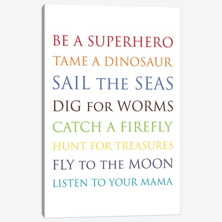 Be A Superhero-Multi Canvas Print #WAO76} by Willow & Olive Art Print