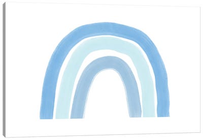 Rainbow-Blue-Landscape Canvas Art Print - Minimalist Nursery