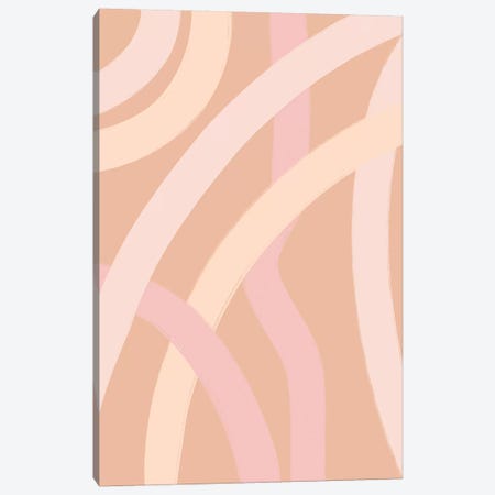 Bstract-Neutral-Lines-Peach Canvas Print #WAO86} by Willow & Olive Canvas Wall Art