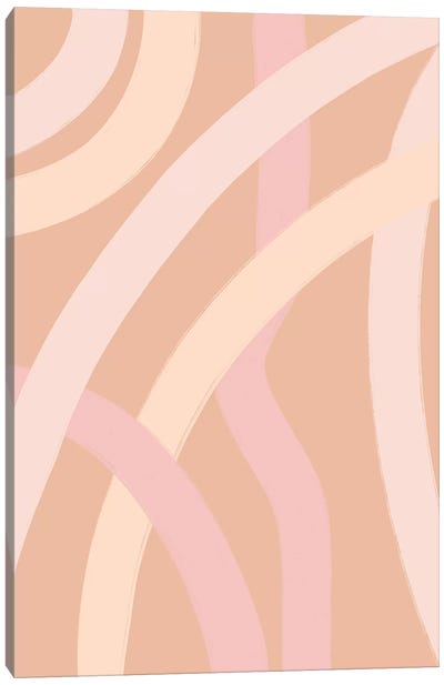 Bstract-Neutral-Lines-Peach Canvas Art Print - Willow & Olive by Amy Brinkman