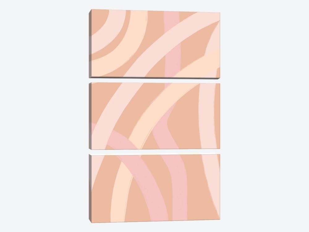 Bstract-Neutral-Lines-Peach by Willow & Olive 3-piece Canvas Art
