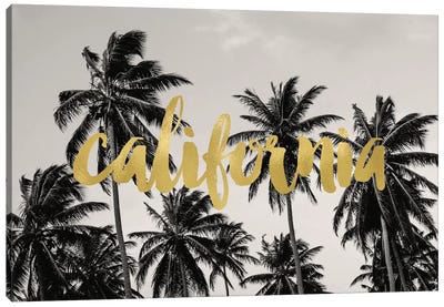 California Palms Gold Canvas Art Print - Willow & Olive by Amy Brinkman