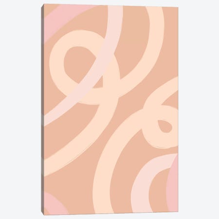 Abstract-Loops-Lines-Peach Canvas Print #WAO91} by Willow & Olive Canvas Wall Art