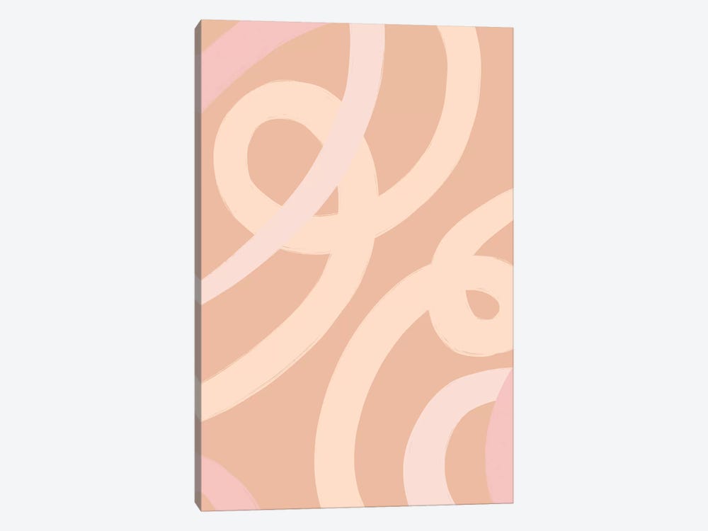 Abstract-Loops-Lines-Peach by Willow & Olive 1-piece Canvas Artwork