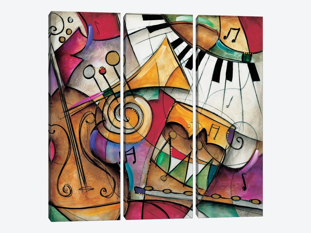 Jazz It Up I by Eric Waugh 3-piece Canvas Art