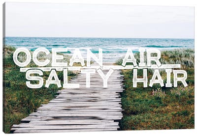 Ocean Air Salty Hair Canvas Art Print - Words & Waves