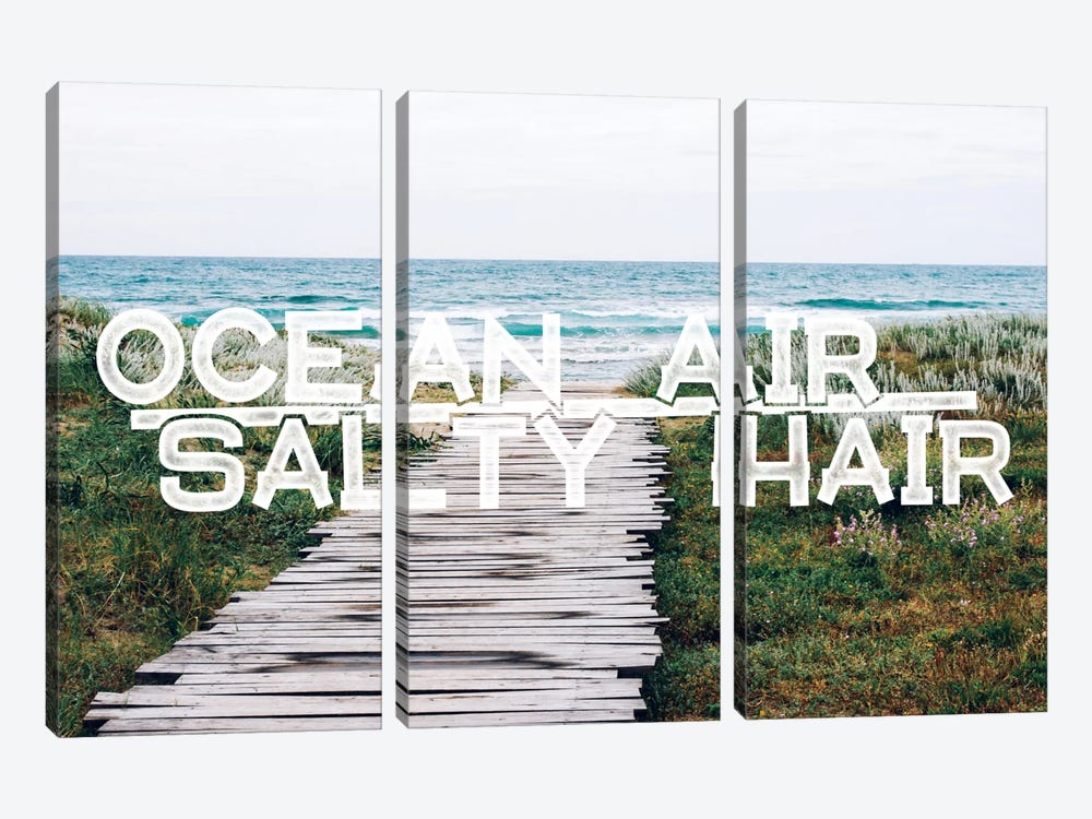 Ocean Air Salty Hair by 5by5collective 3-piece Art Print