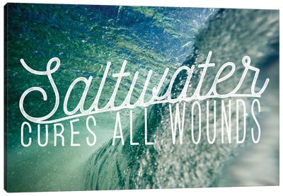 Saltwater Canvas Art Print - Words & Waves