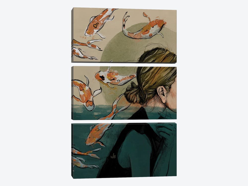 Swimming by Whitney Blackburn 3-piece Canvas Print