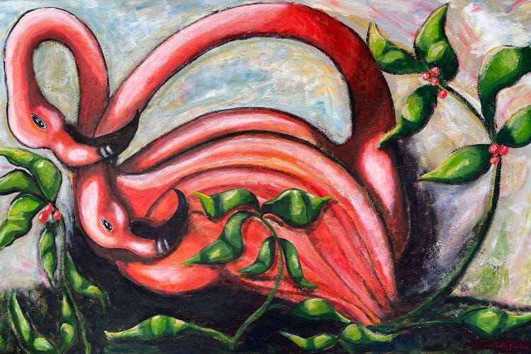 Flamingoes by Wendy Bache wall art