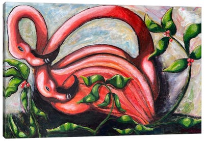 Flamingoes Canvas Art Print - Wendy Bache