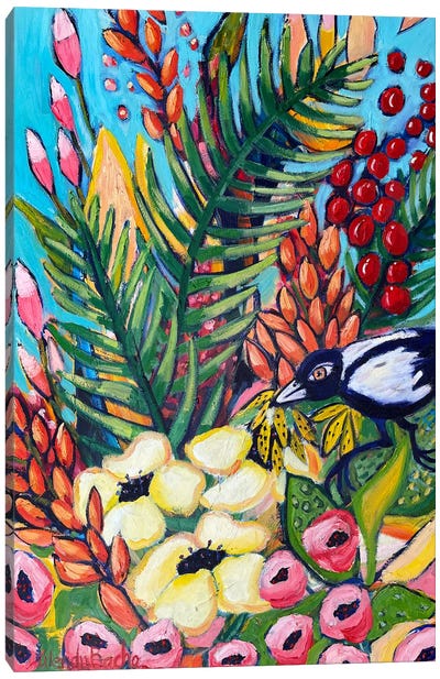 Magpie Canvas Art Print - Wendy Bache
