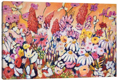 Abstract Garden Canvas Art Print - Daisy Art